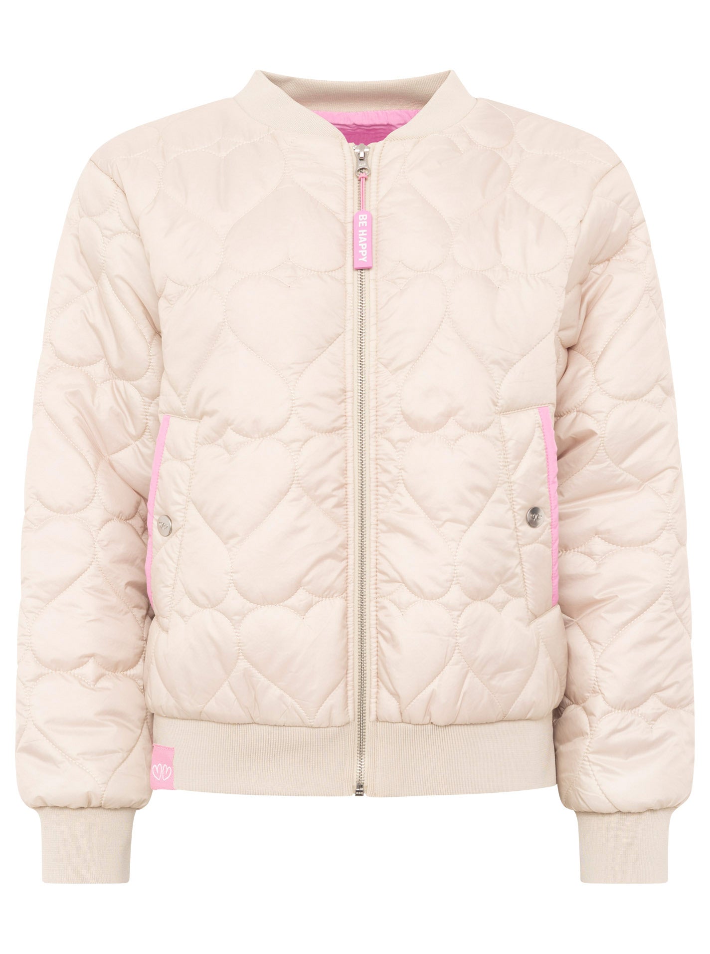 Zwillingsherz - Bomberjacke "Be Happy" in Beige