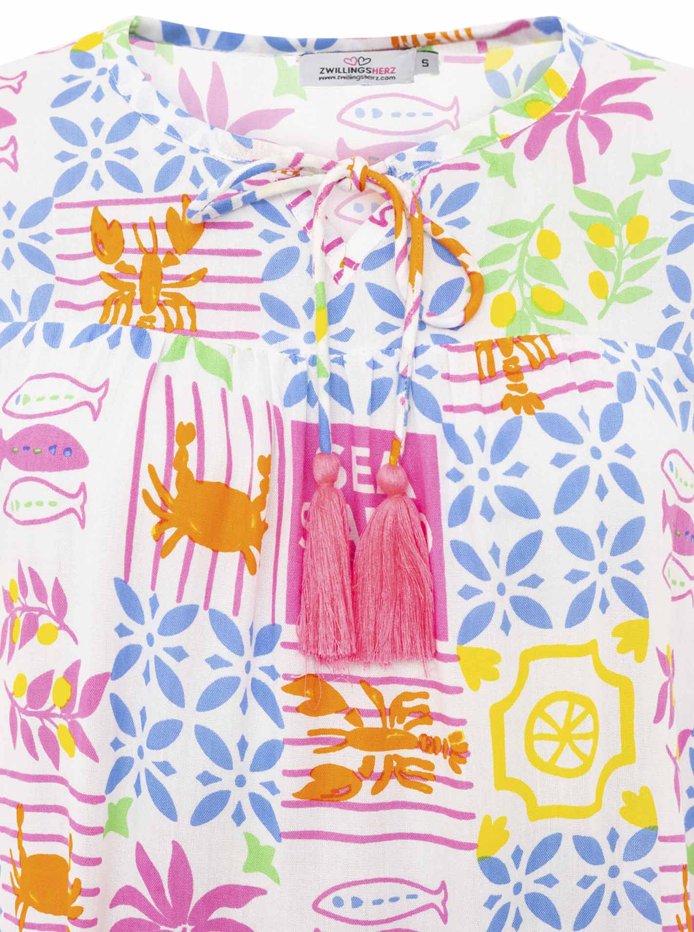 Zwillingsherz Bluse Dolce Vita Patchwork - Blumenmuster