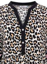 Zwillingsherz - Maxikleid "Classic Leo" - Leopardenmuster mit Knopfleiste