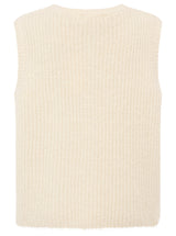 Zwillingsherz Strickweste Beige Knöpfe Patch