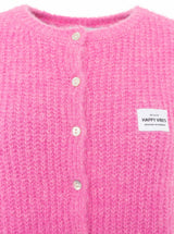 Zwillingsherz Strickweste mit Knöpfen und Patch - Pink