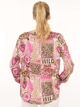 Zwillingsherz Bluse "Safari Patchwork" - Beige