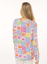 Zwillingsherz Bluse Dolce Vita Patchwork - Blumenmuster