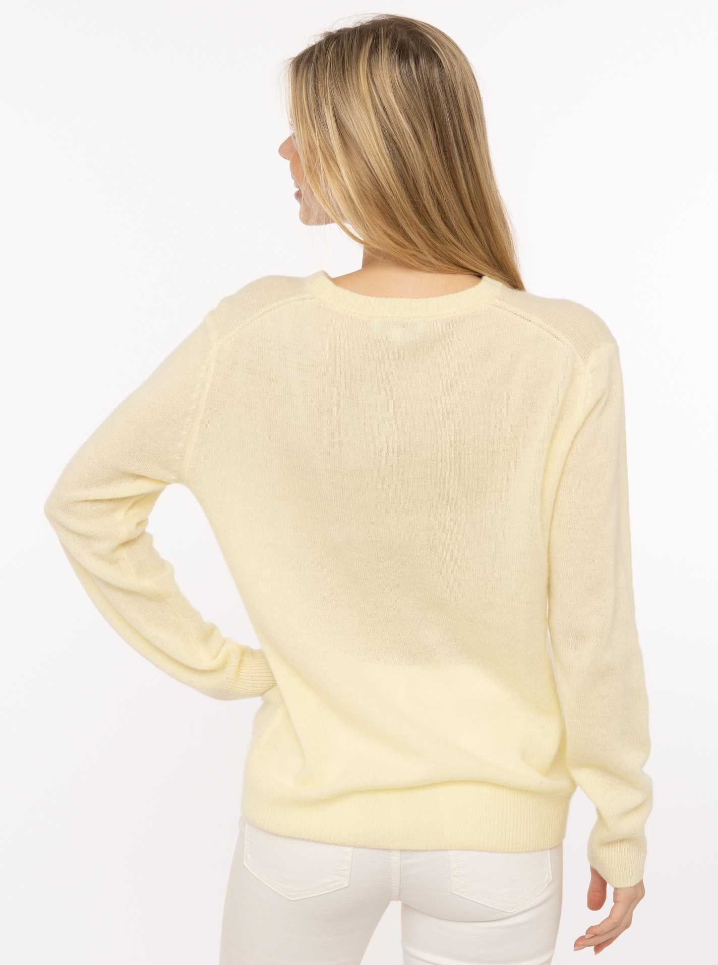 Zwillingsherz 100% Kaschmir Pullover "Herzi" - Hell-Gelb