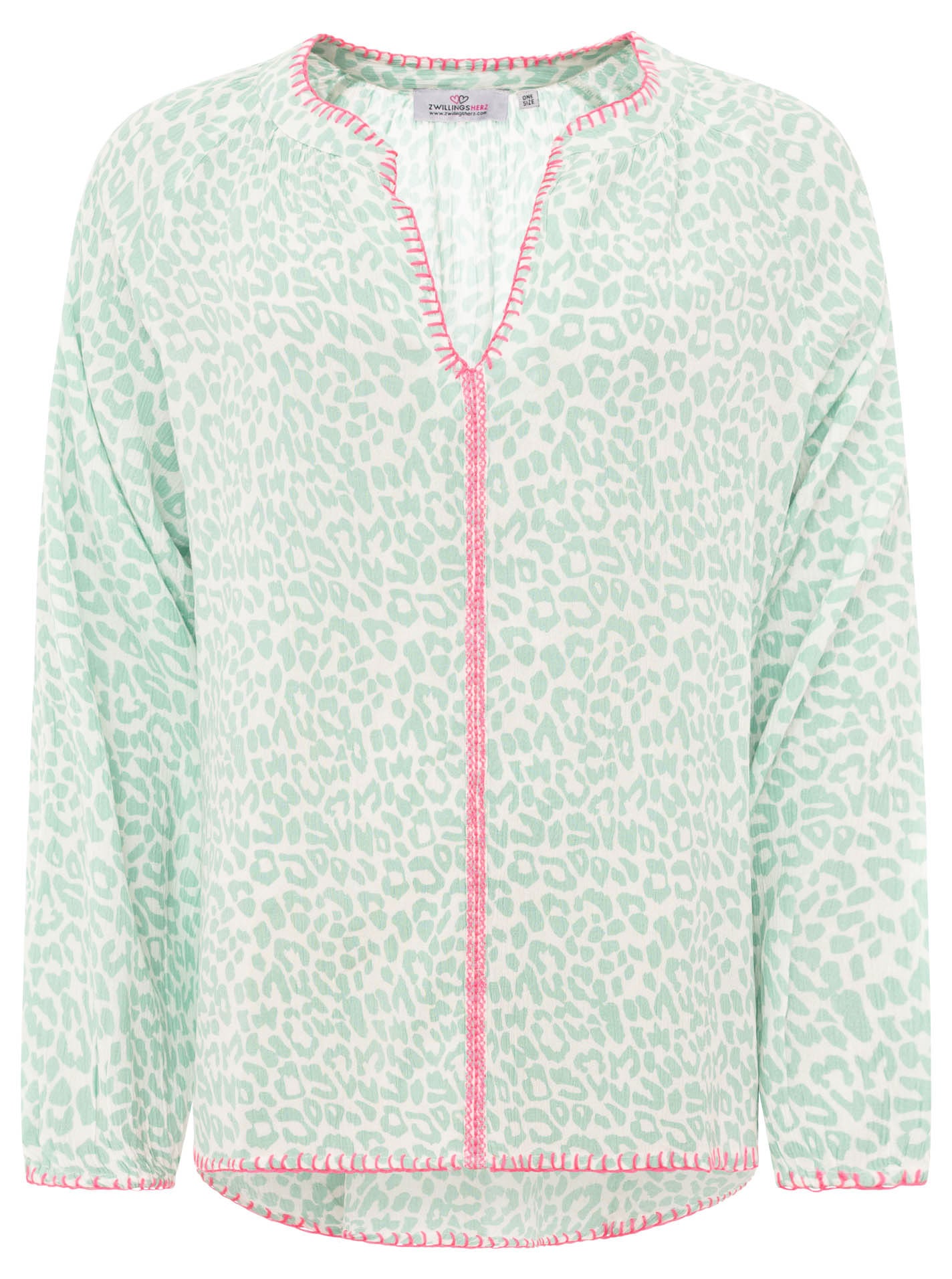 Zwillingsherz Bluse Wilder Leo - Salbei