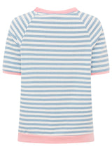 Zwillingsherz Sweat-Shirt BW Streifen & Herz Hellblau - Oversized Fit