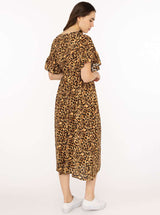 Zwillingsherz Maxikleid Viskose Leo Nights Braun