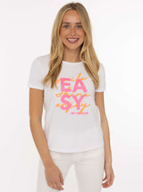 Zwillingsherz T-Shirt aus Baumwolle "Easy" Weiß