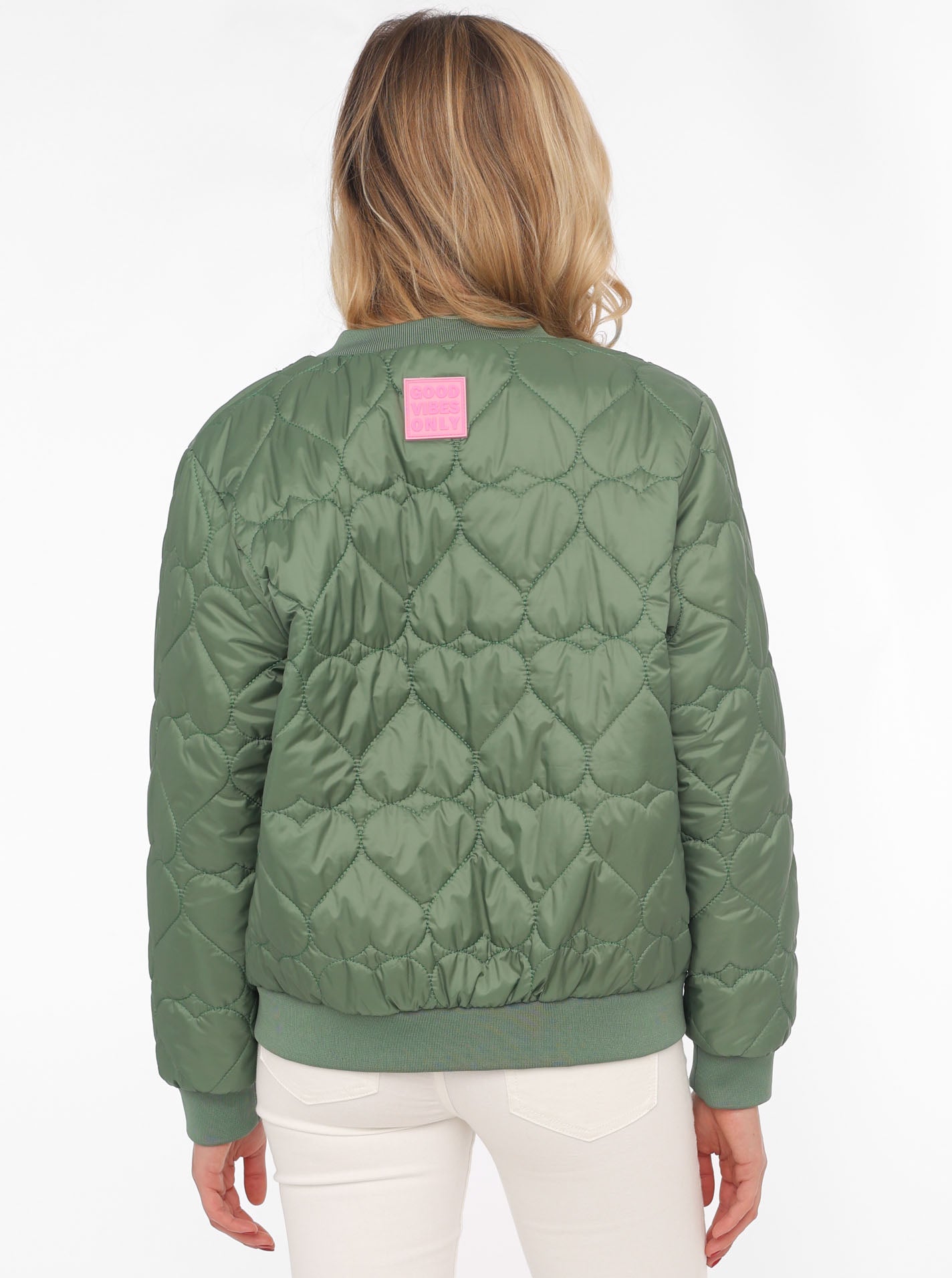 Zwillingsherz - Bomberjacke "Be Happy" in Khaki