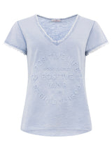 Zwillingsherz Shirt Tail - Positive Mind- 100% Baumwolle - Jeansblau