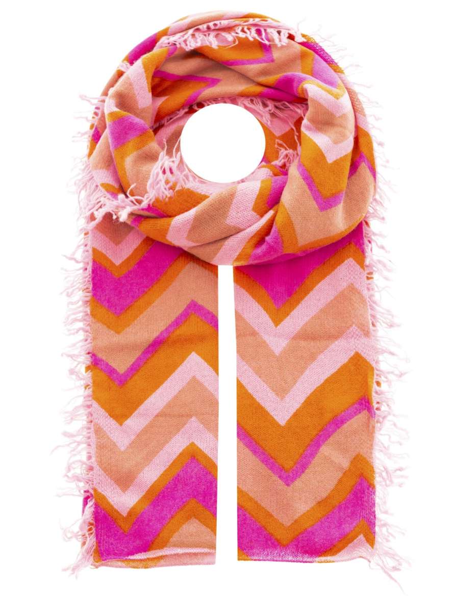 Zwillingsherz XXL - Schal - 100% Kaschmir Pink-Orange