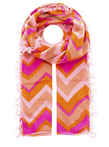 Zwillingsherz XXL - Schal - 100% Kaschmir Pink-Orange