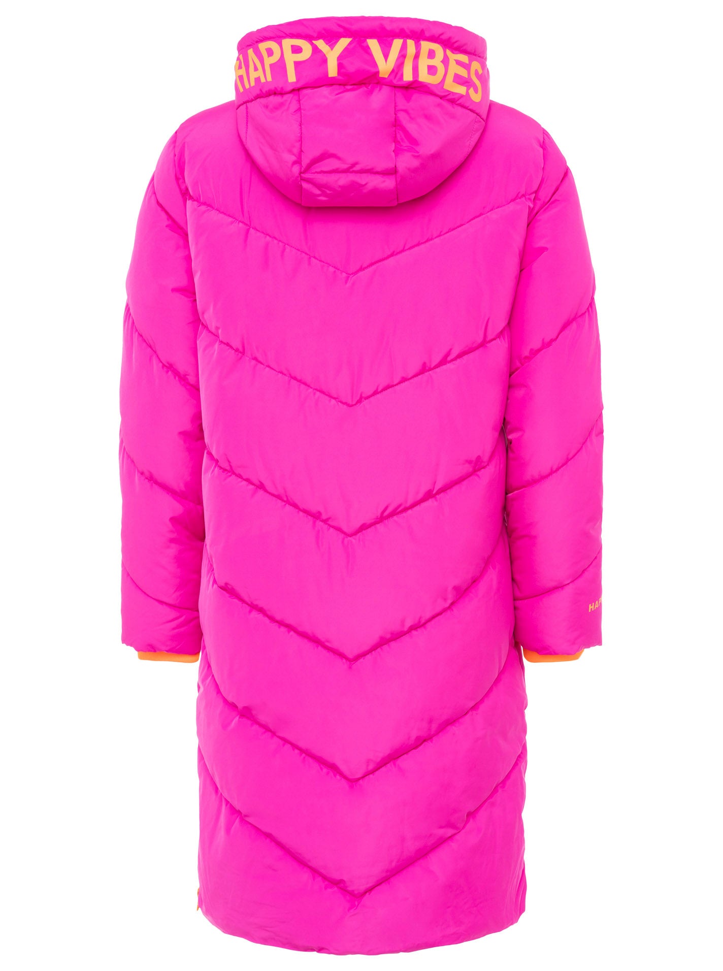 Zwillingsherz - Stepp-Mantel "Happy Vibes" in Pink mit orangen Details
