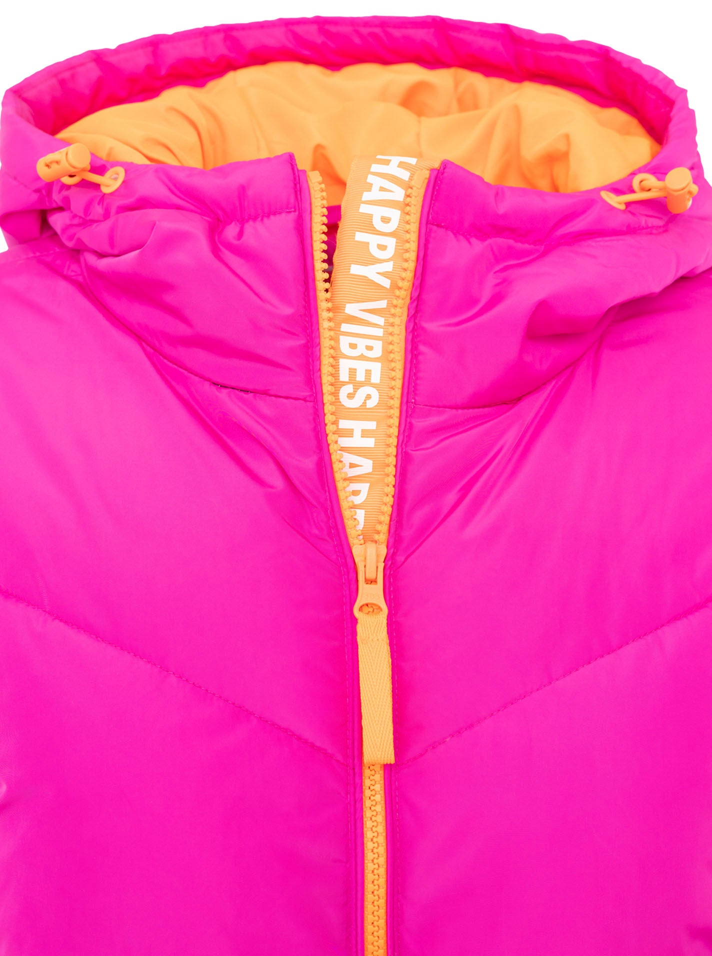 Zwillingsherz - Stepp-Mantel "Happy Vibes" in Pink mit orangen Details