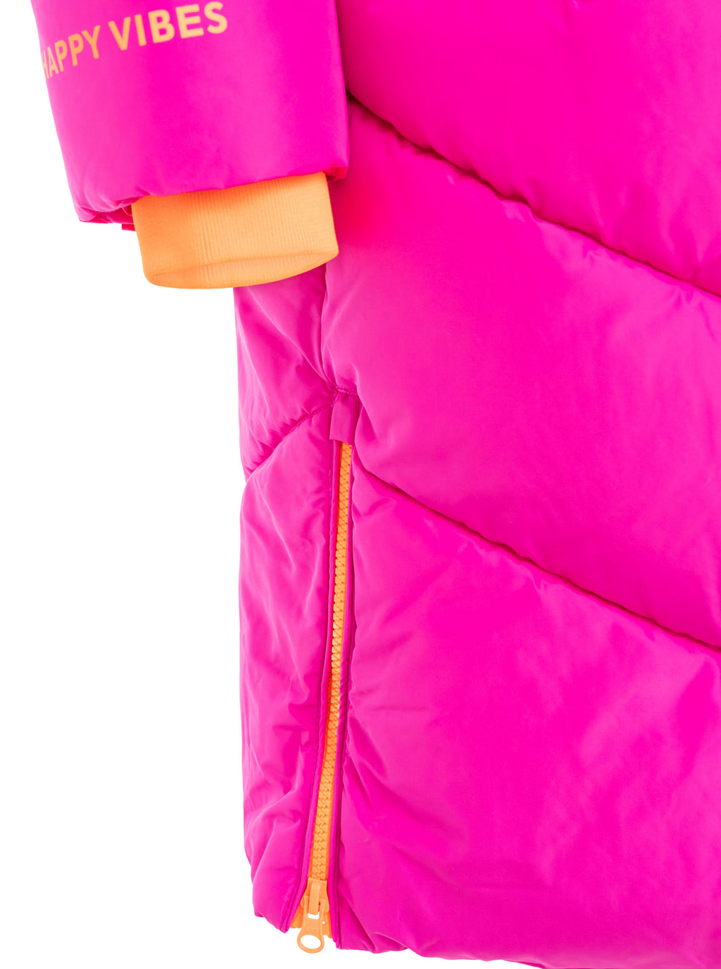 Zwillingsherz - Stepp-Mantel "Happy Vibes" in Pink mit orangen Details