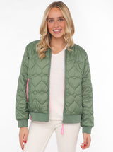 Zwillingsherz - Bomberjacke "Be Happy" in Khaki