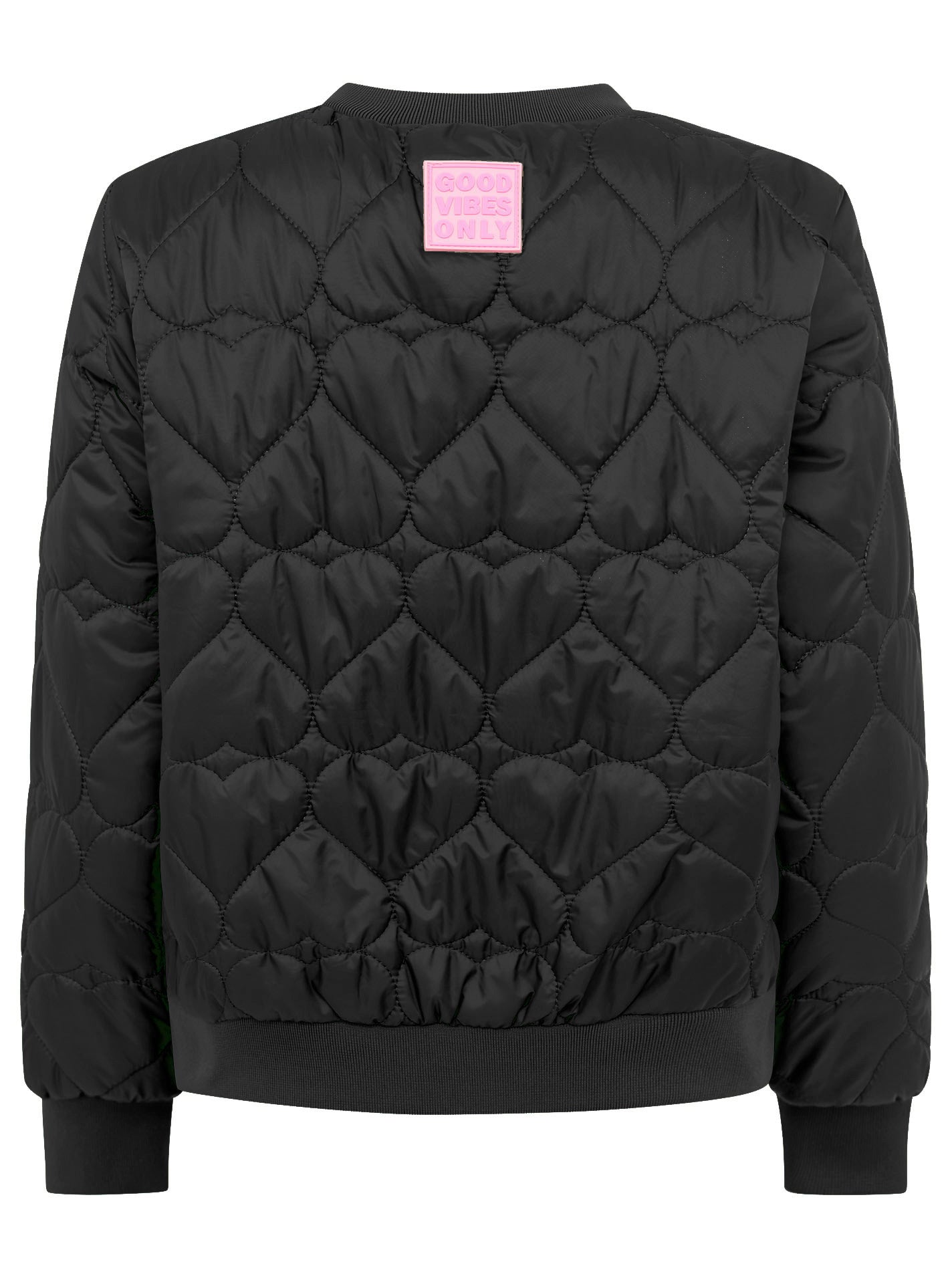 Zwillingsherz - Schwarze Bomberjacke "Be Happy"