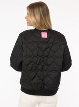 Zwillingsherz - Schwarze Bomberjacke "Be Happy"