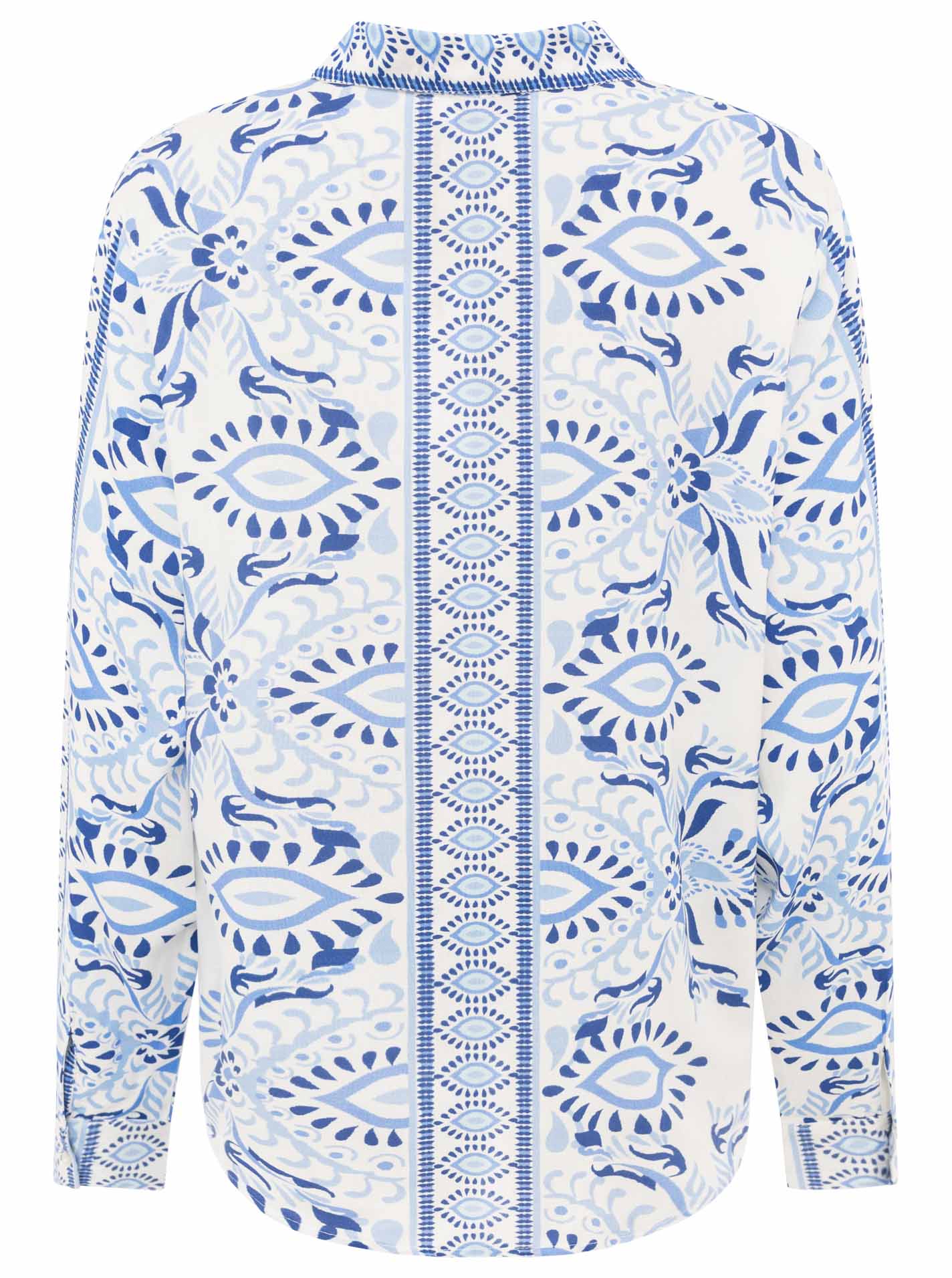 Zwillingsherz Bluse aus 100% Viskose mit floralem Print - Blautöne