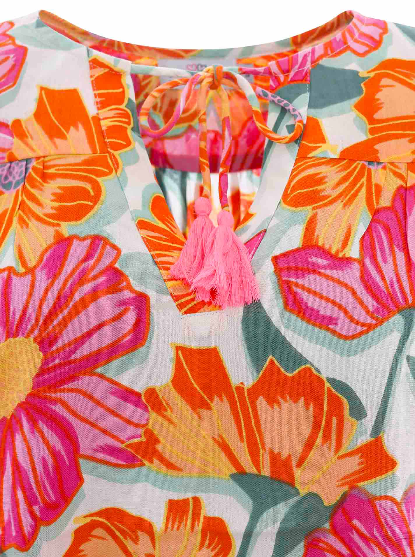Zwillingsherz Bluse "Paula" - Bunte Blütenpracht aus 100% Viskose