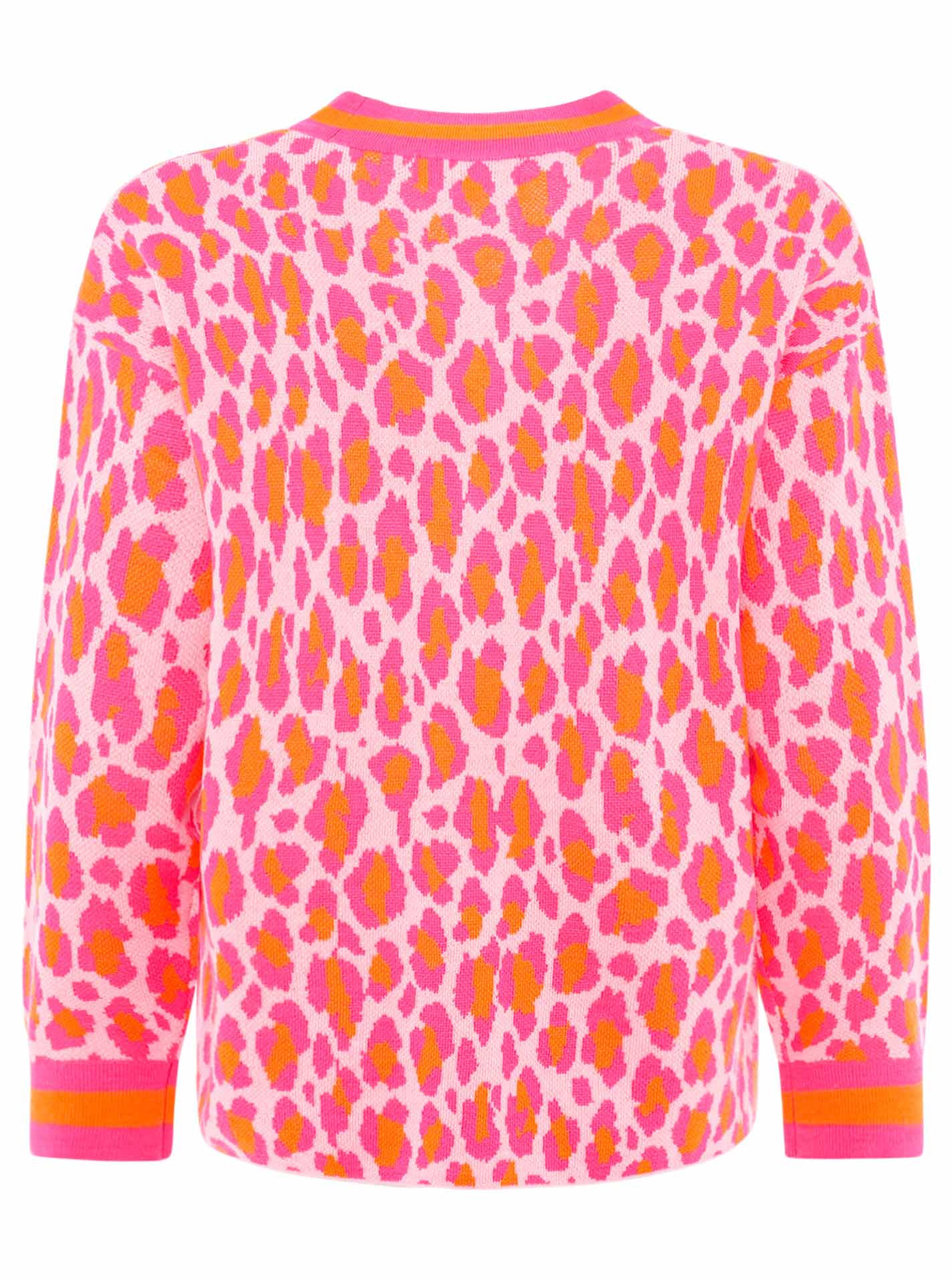 Zwillingsherz Cardigan "Leo & Streifen" Pink Orange