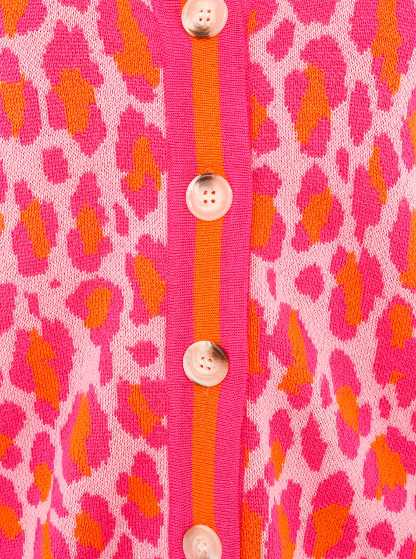 Zwillingsherz Cardigan "Leo & Streifen" Pink Orange