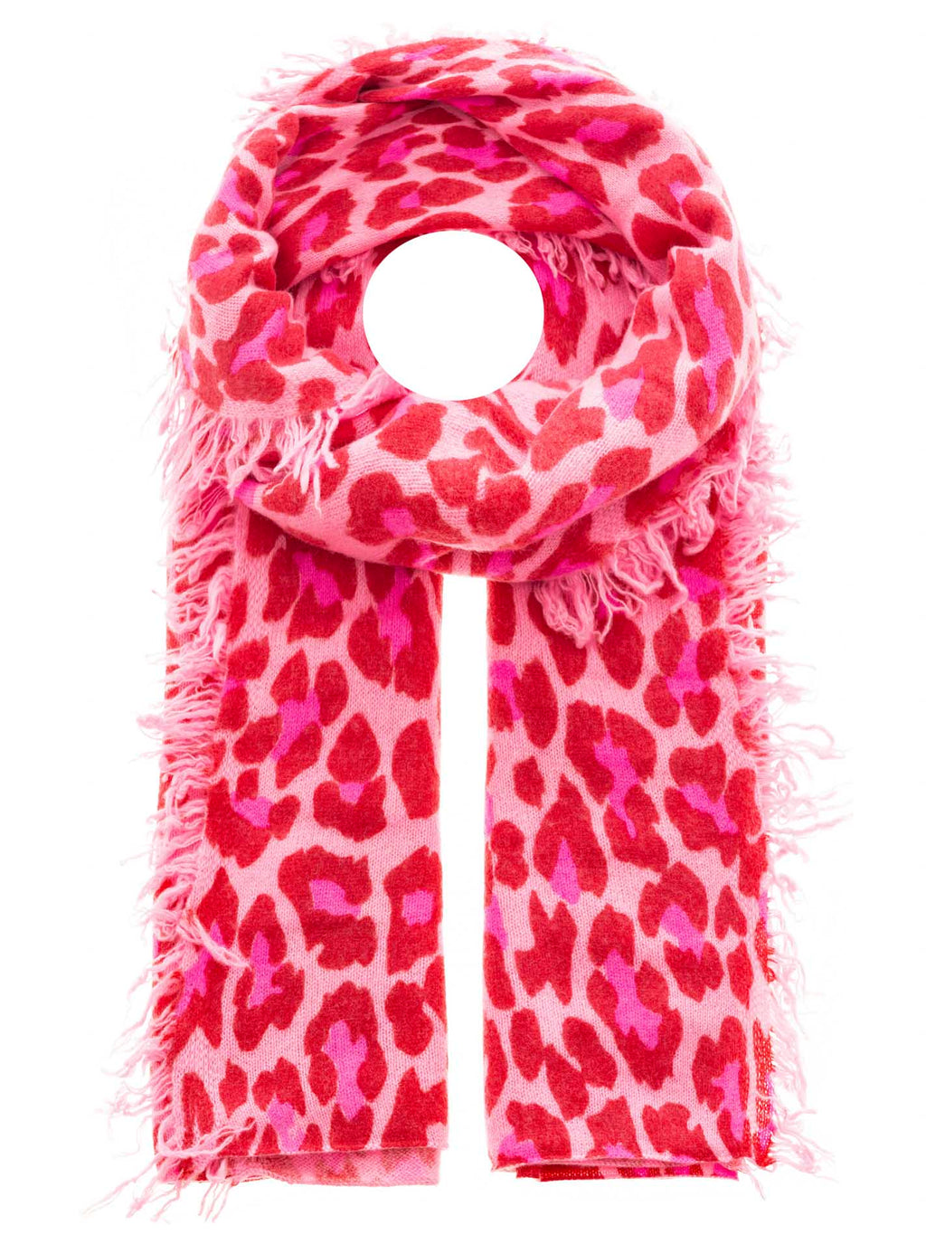 Zwillingsherz XXL Fransenschal aus 100% Kaschmir "Leo" - Farbe Bubblegum