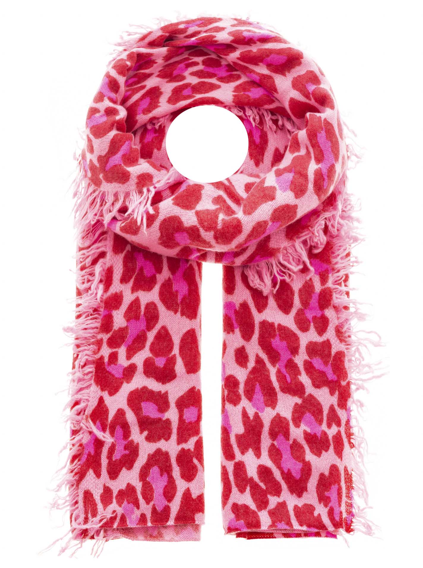 Zwillingsherz XXL Fransenschal aus 100% Kaschmir "Leo" - Farbe Bubblegum