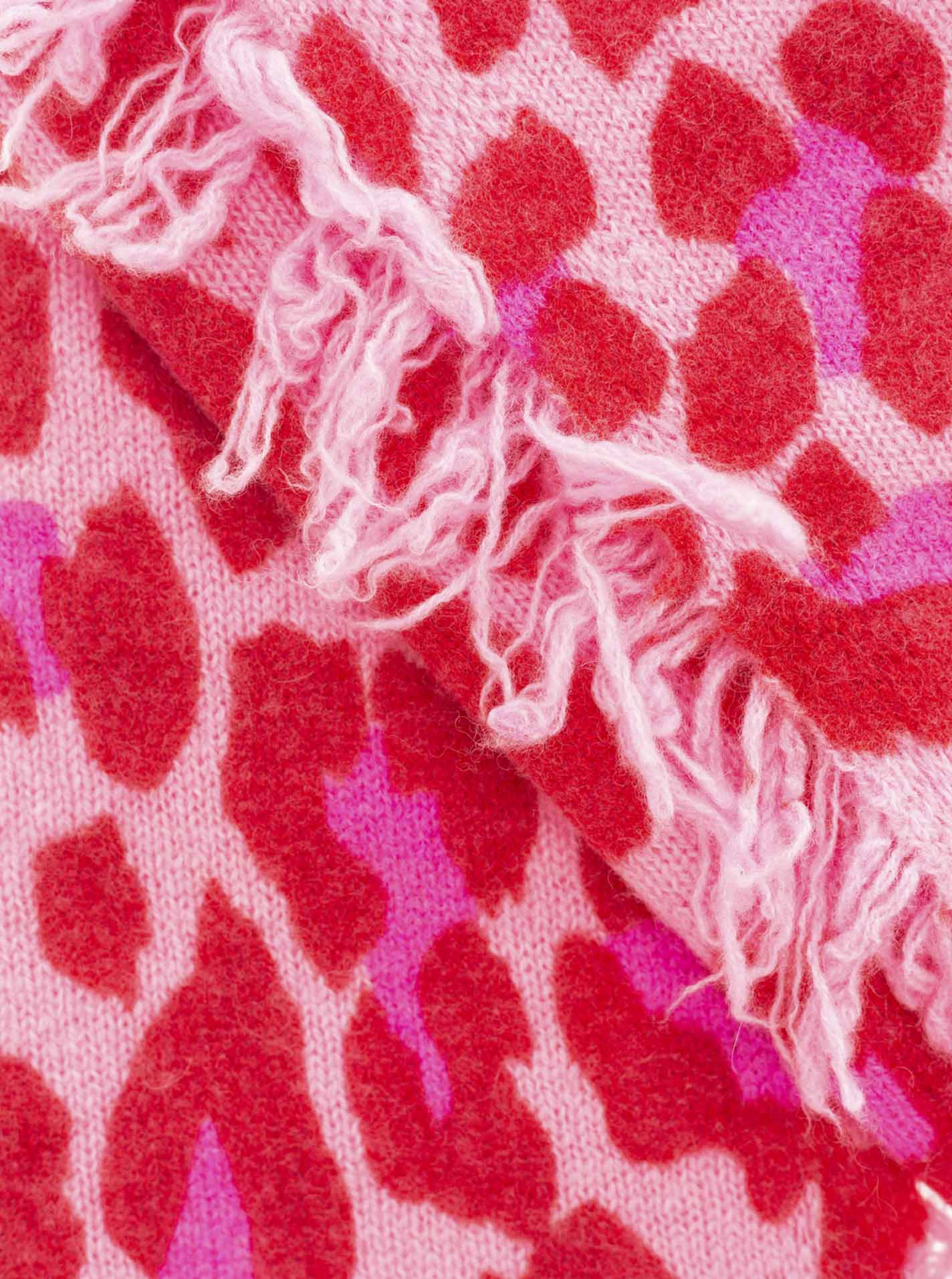 Zwillingsherz XXL Fransenschal aus 100% Kaschmir "Leo" - Farbe Bubblegum