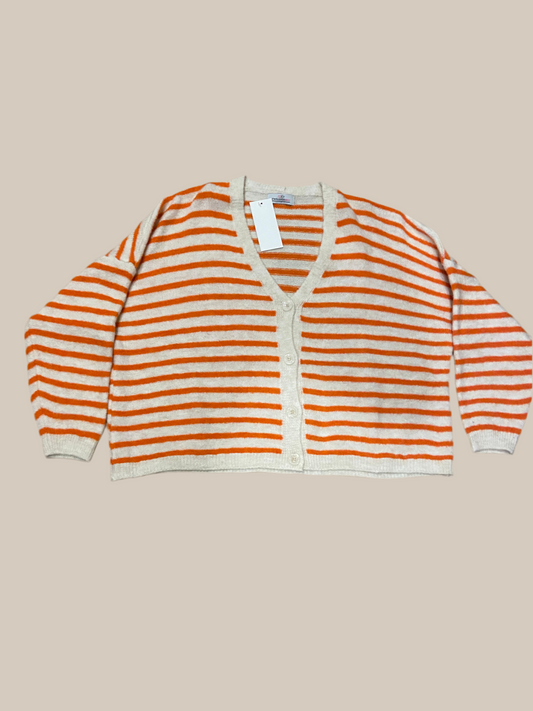 Cardigan "Fresh Stripes" - Orange-Beige - Zwillingsherz