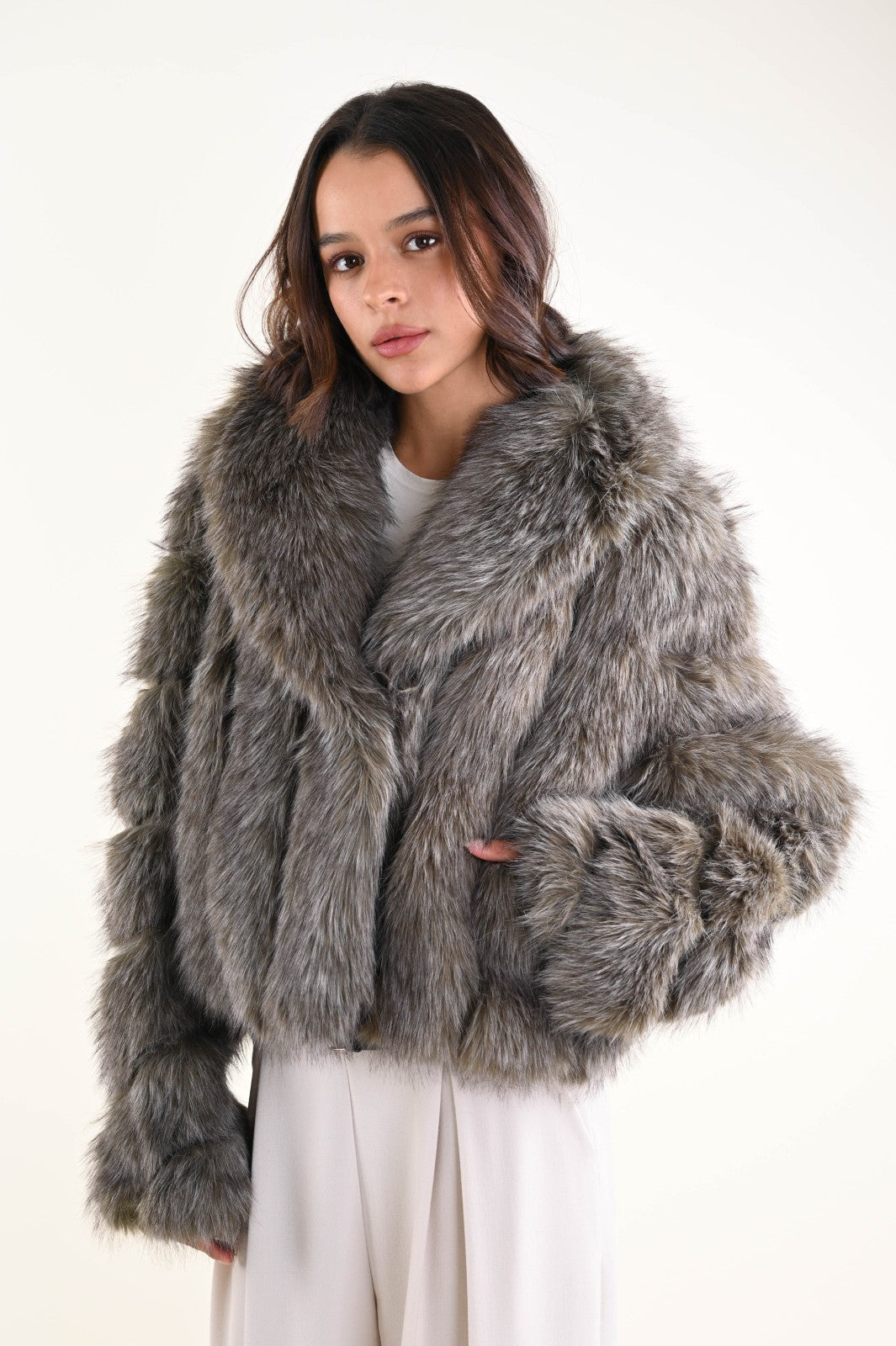 MYASTREET - Jacke aus Kunstfell mit modernem Schnitt