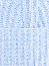 Zwillingsherz Mütze aus 100% Kaschmir -Hellblau - Grobstrick