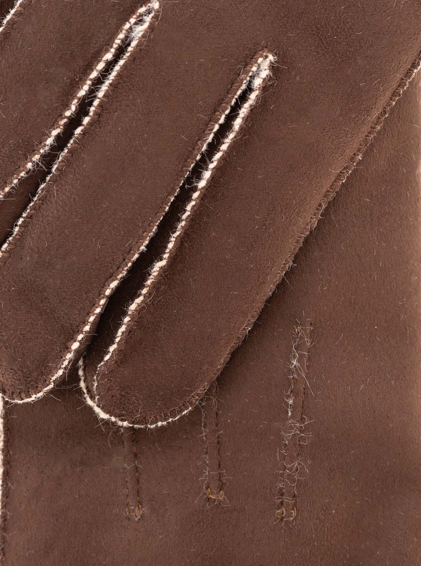 Zwillingsherz Handschuhe Velour & Fell - Braun