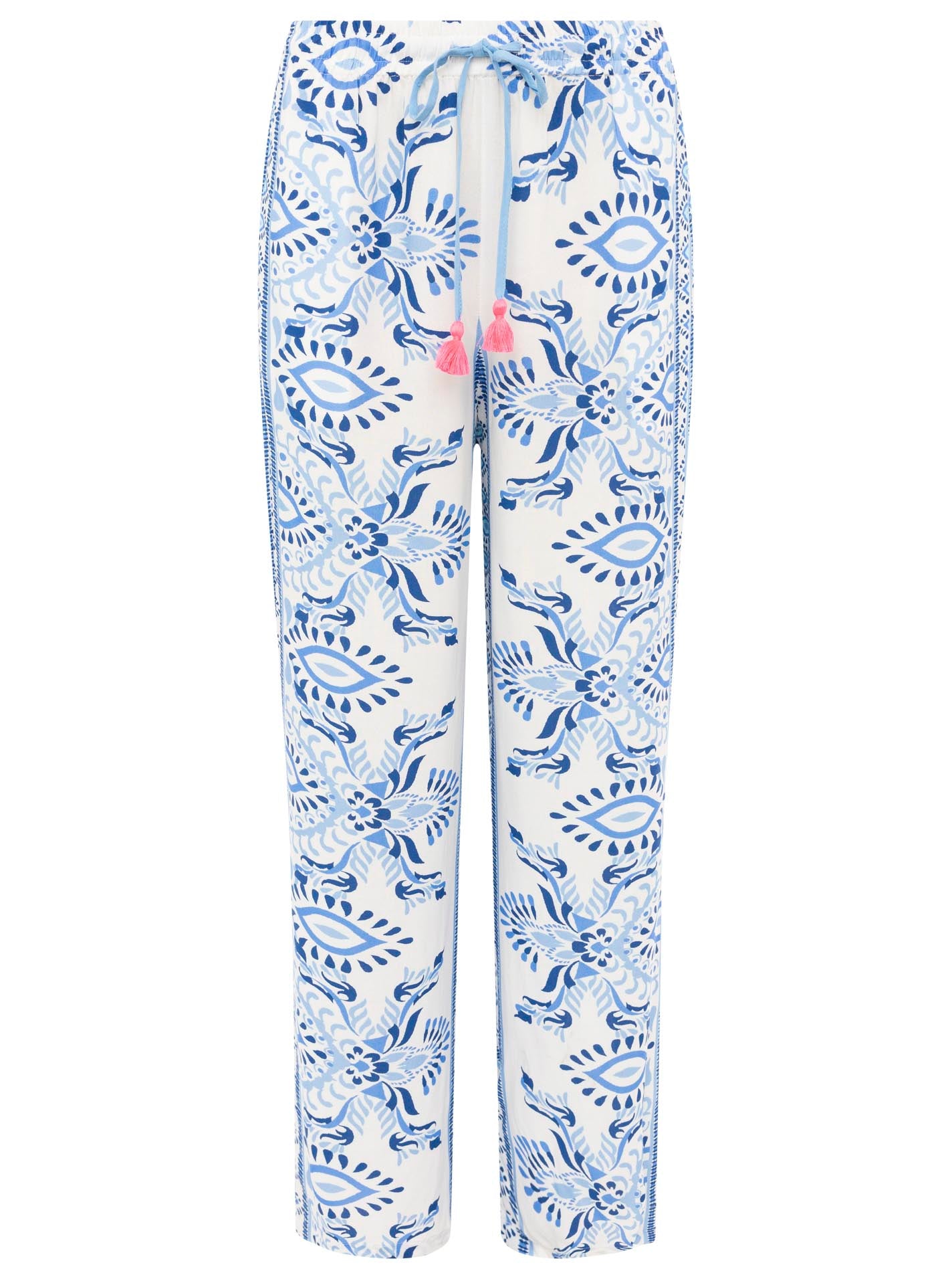 Zwillingsherz Bluse aus 100% Viskose mit floralem Print - Blautöne