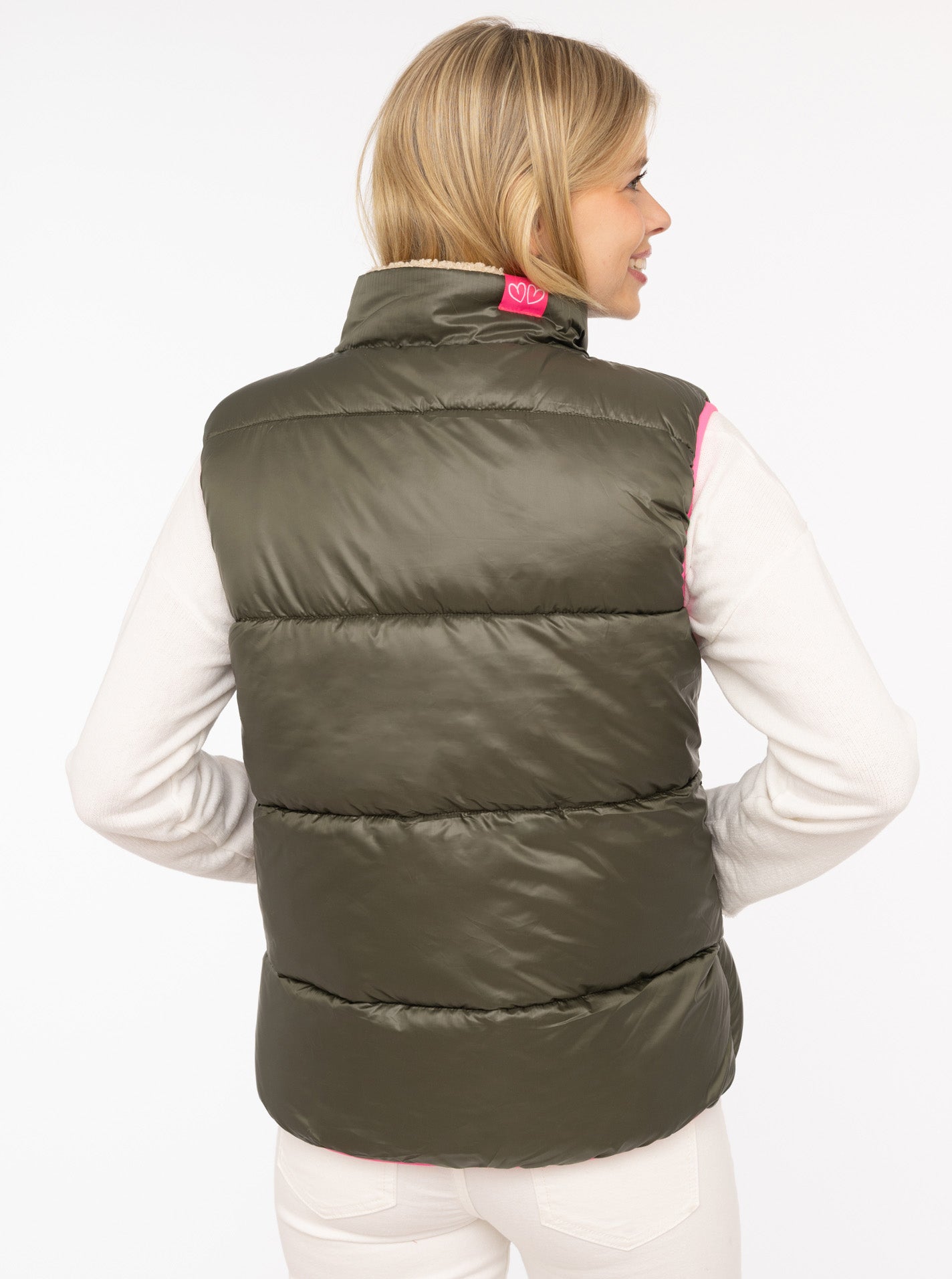 Zwillingsherz Wende - Weste "Teddy" Khaki