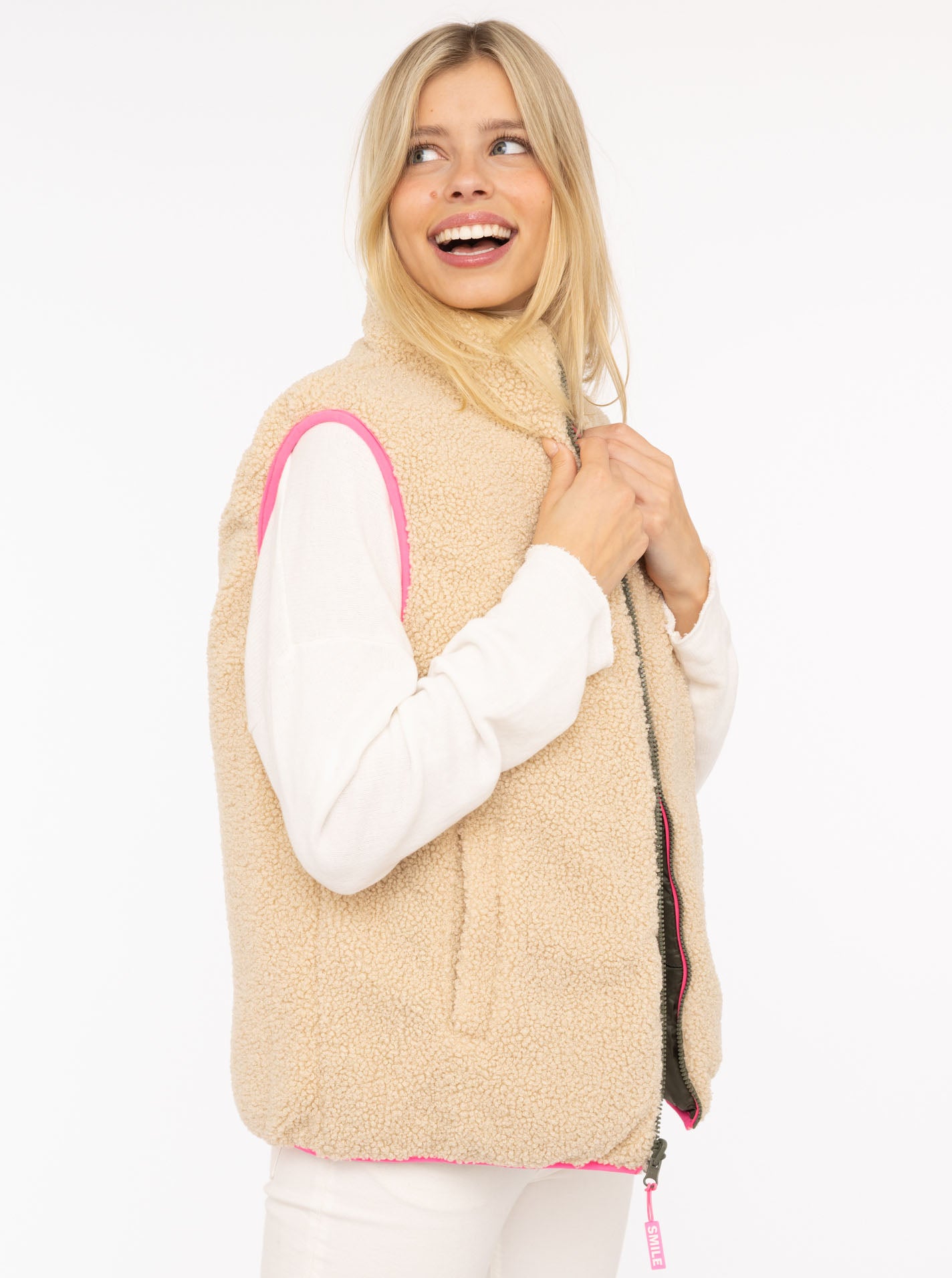 Zwillingsherz Wende - Weste "Teddy" Khaki