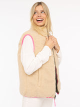 Zwillingsherz Wende - Weste "Teddy" Khaki