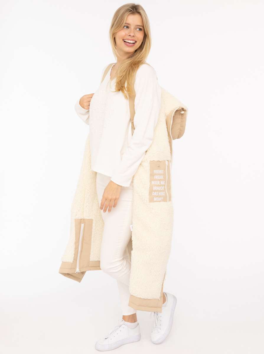 Neue Kollektion!! Oversize Windjacke "Surferjacke" in Beige mit Teddyfutter von Zwillingsherz
