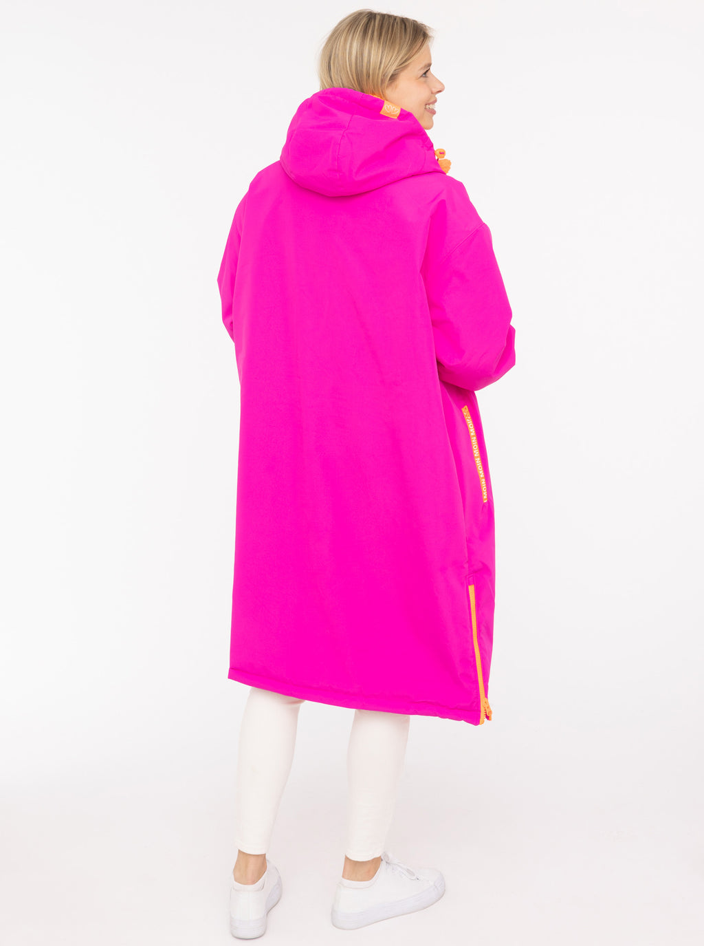 Oversize Windjacke "Surferjacke" in Neonpink mit Teddyfutter von Zwillingsherz