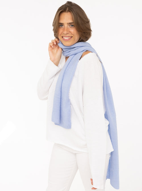 100% Kaschmir-Schal Classic Uni - Hellblau