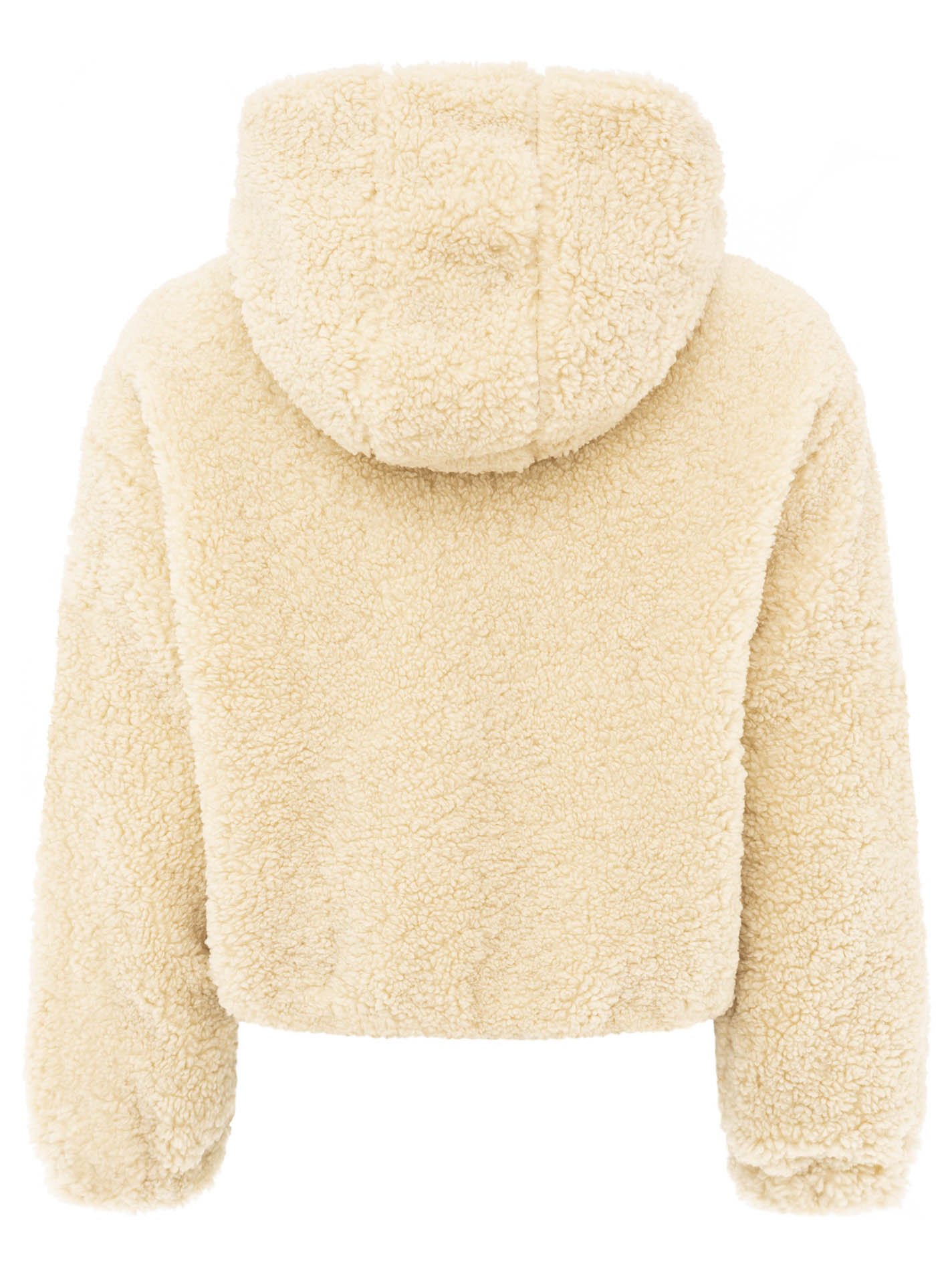 Zwillingsherz Teddy-Jacke mit Kapuze - Beige