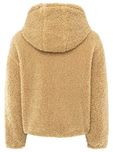 Zwillingsherz Teddy-Jacke mit Kapuze - Camel