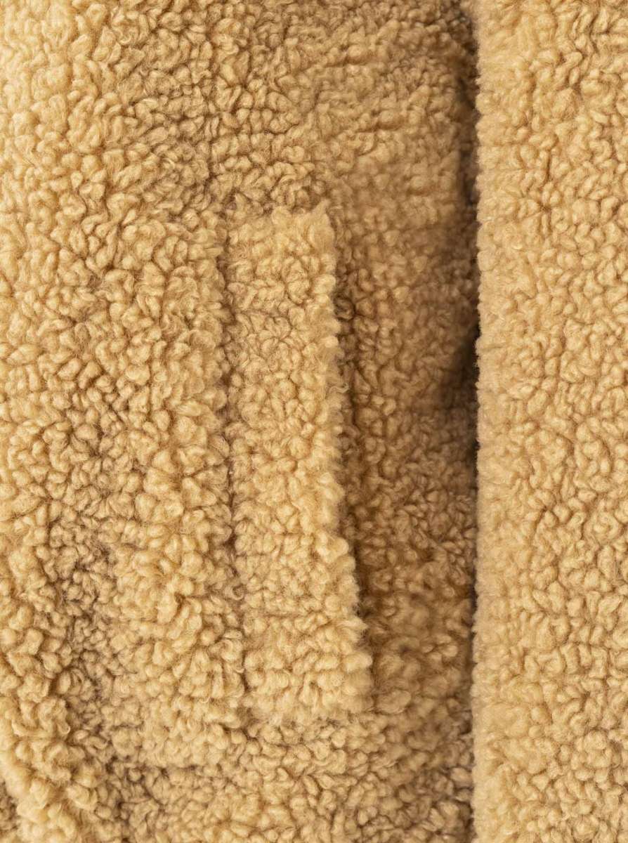 Zwillingsherz Teddy-Jacke mit Kapuze - Camel