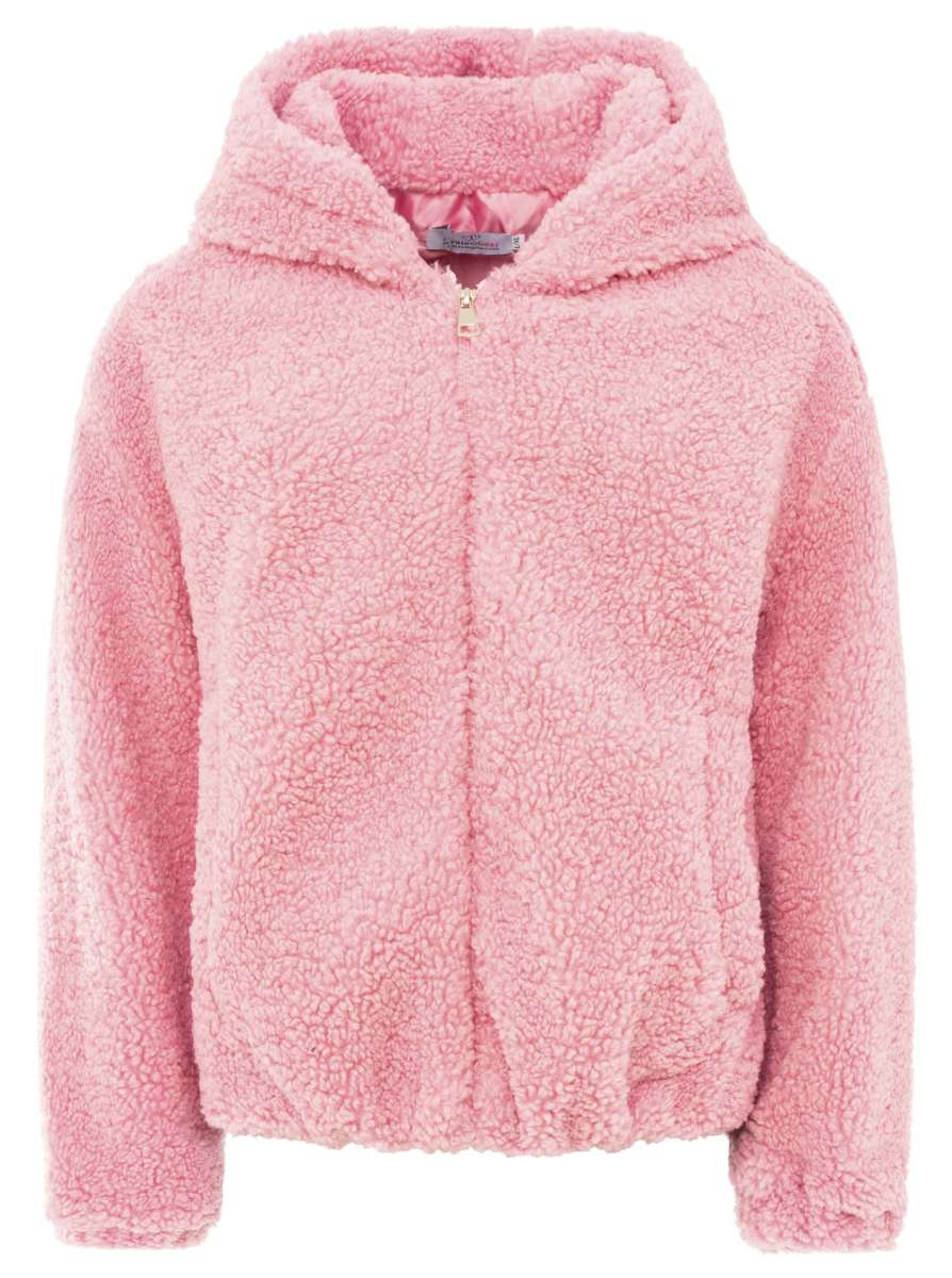 Zwillingsherz Teddy-Jacke mit Kapuze - Rosa