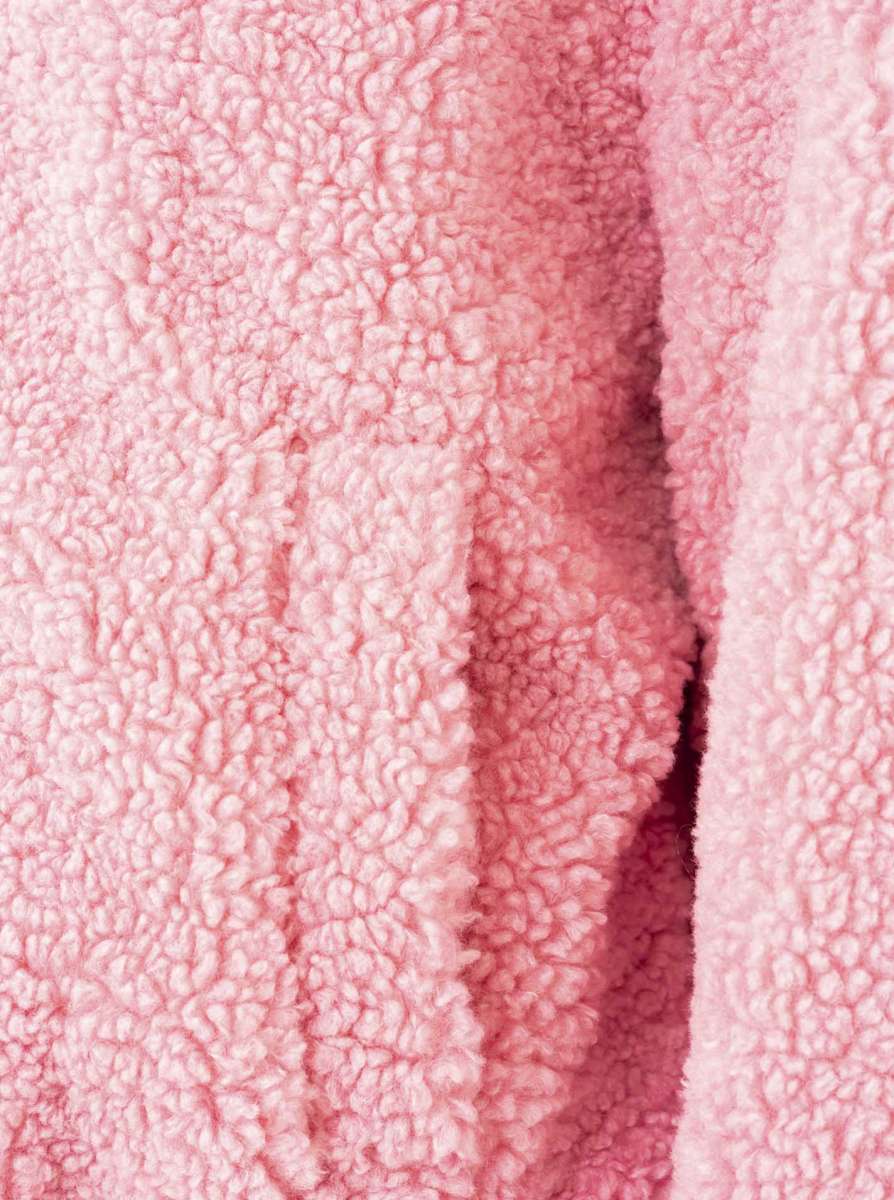 Zwillingsherz Teddy-Jacke mit Kapuze - Rosa