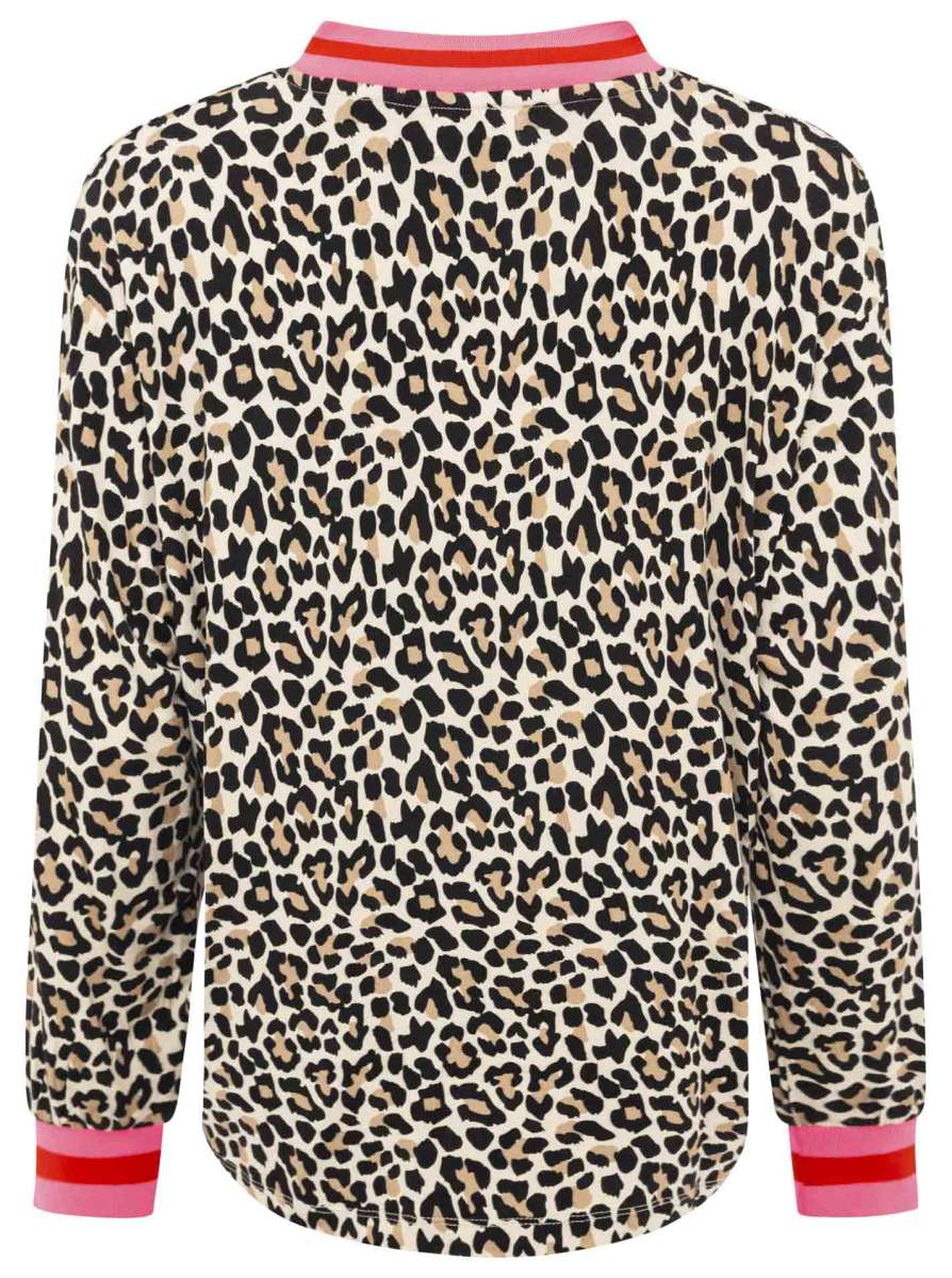 Neue Kollektion!  Zwillingsherz V-Neck Shirt "Leo-Pink" - Leichtes Langarmshirt aus 95% Viskose & 5 % Elastan
