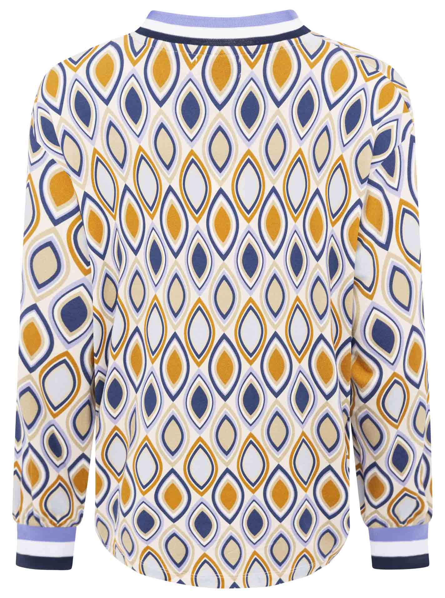 Neue Kollektion! Zwillingsherz V-Neck Shirt "Ornamente" - Leichtes Langarmshirt aus 95% Viskose & 5 % Elastan