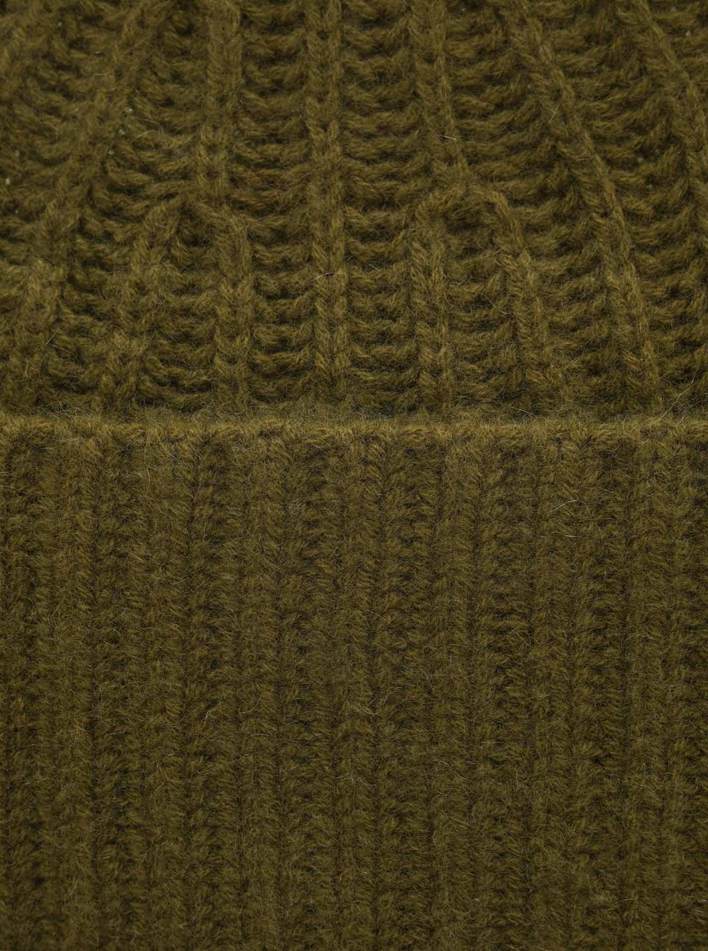 Zwillingsherz Mütze aus 100% Kaschmir - Olive - Grün - Grobstrick