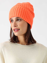 Zwillingsherz Mütze aus 100% Kaschmir - Orange