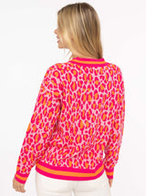 Zwillingsherz Cardigan "Leo & Streifen" Pink Orange